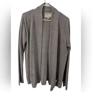Debbie Morgan, Heather Gray Cardigan,Size L